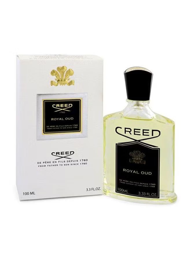 Creed Royal Oud perfume bottle and packaging on a white background