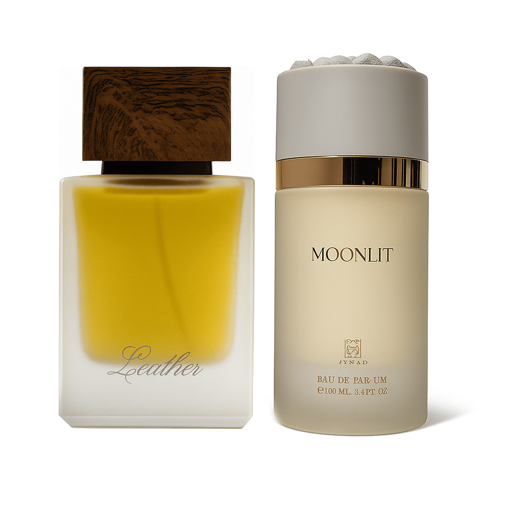 Ahmed Al Maghribi Leather 50ml & Moonlit 100ml Eau de Parfum Combo - Elmeira Fashion