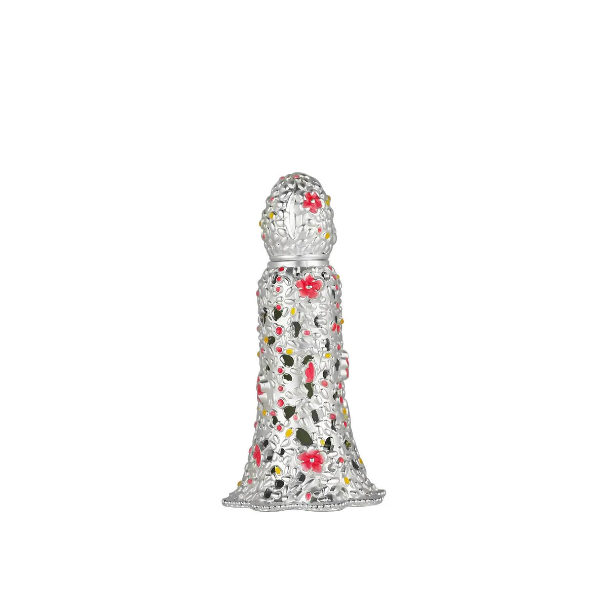 Decorative figurine with floral patterns on a white background