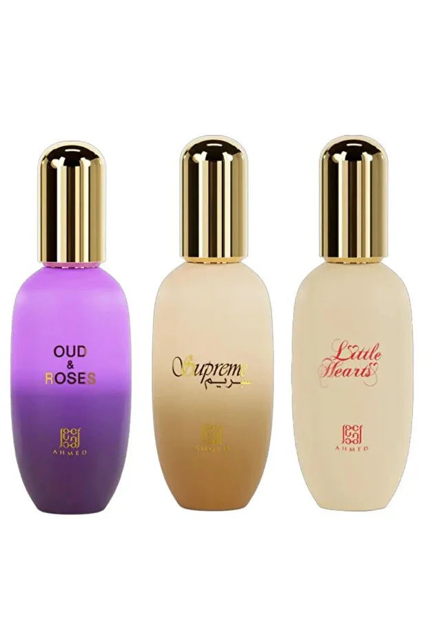 Pack 3 Body Gel Combo - Oud & Rose, Supreme and Little Hearts 30ml - Elmeira Fashion