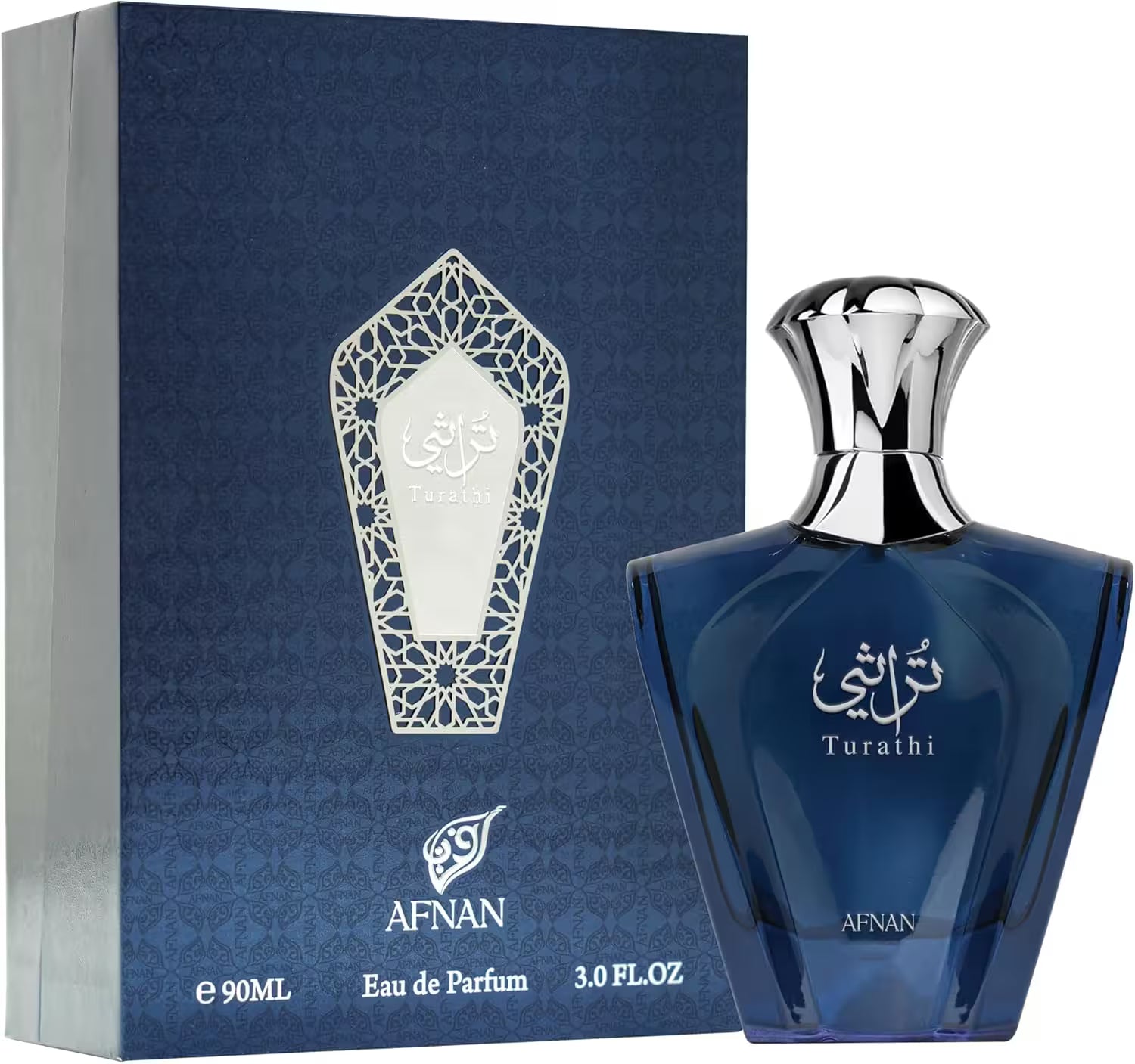 Afnan Turathi perfume bottle and packaging on a white background