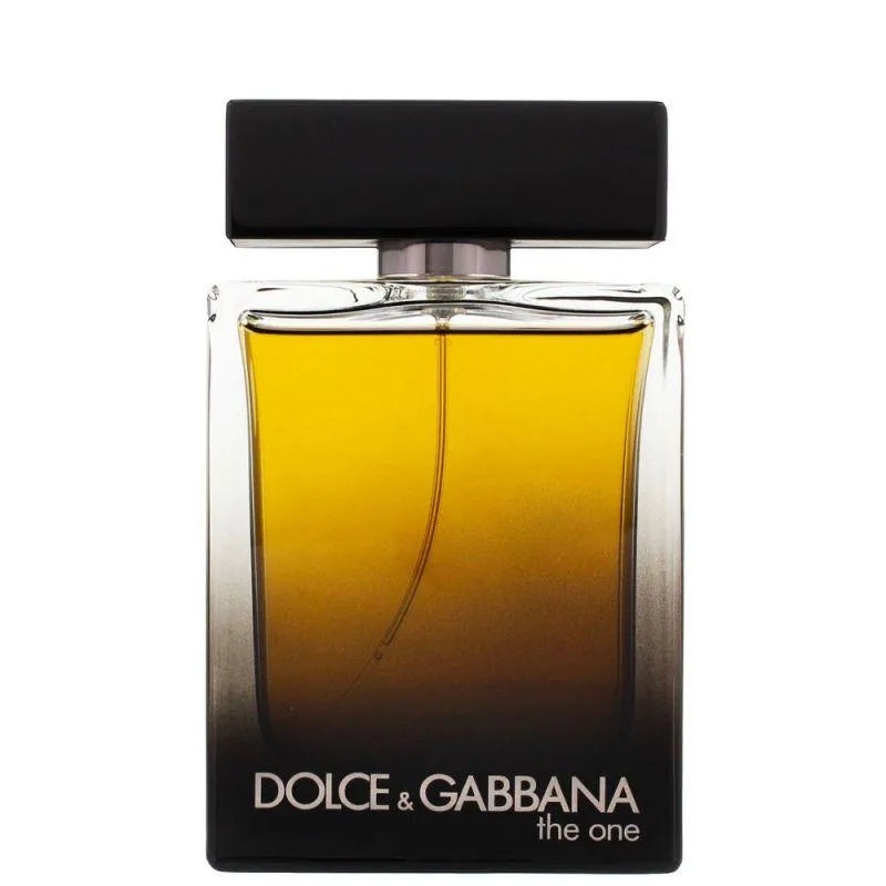 Dolce & Gabbana perfume bottle with black cap on a white background