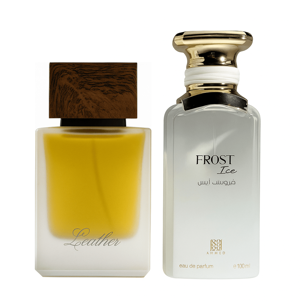 Ahmed Al Maghribi Leather 50ml & Frost Ice 100 Eau de Parfum Unisex Combo - Elmeira Fashion