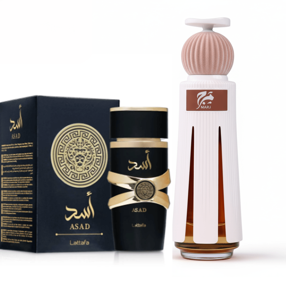 Ahmed Al Maghribi Marj EDP 60ml & Lattafa Asad EDP 100ml Perfume Combo - Elmeira Fashion