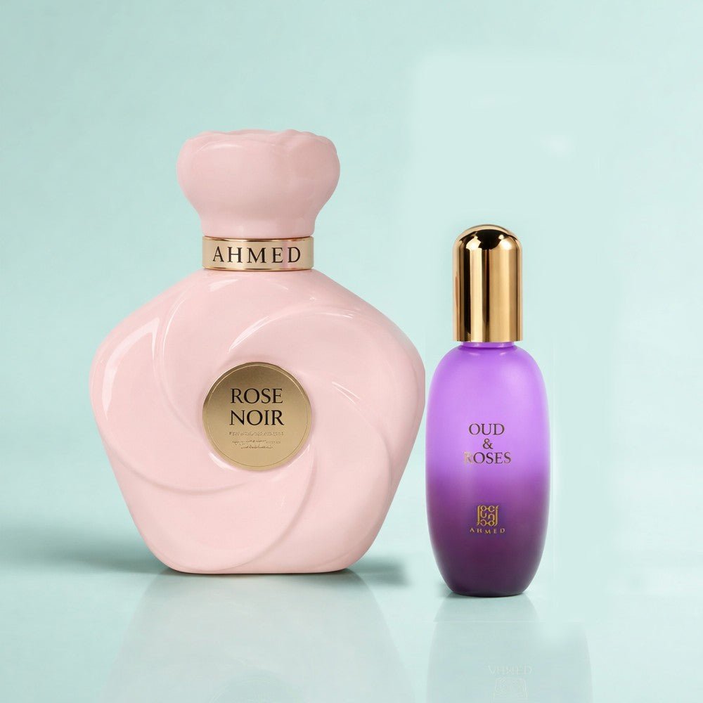 Ahmed Al Maghribi Rose Noir 75ml Eau de Parfum & Oud & Roses Body Gel Combo Set - Elmeira Fashion