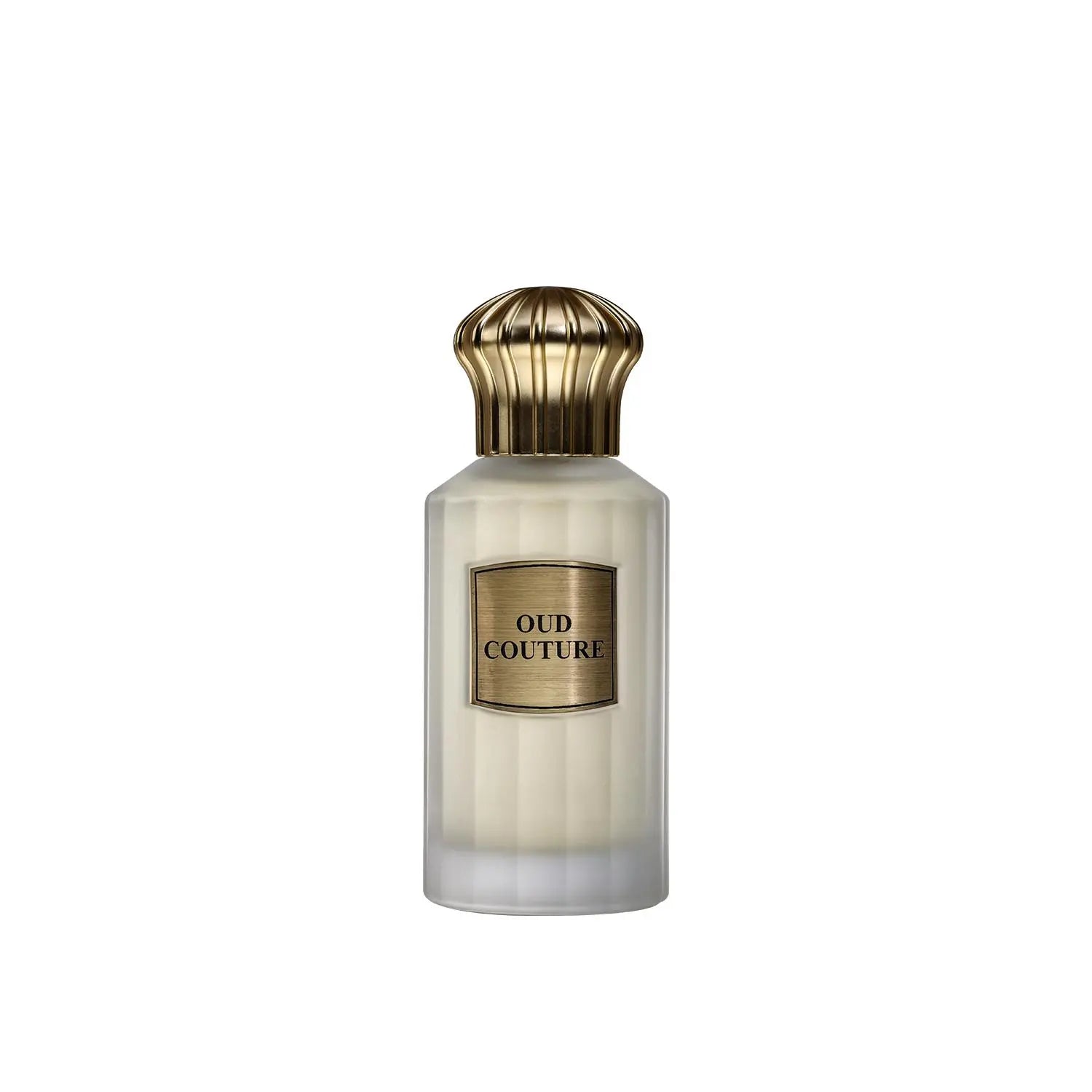 Perfume bottle labeled 'Oud Couture' on a white background