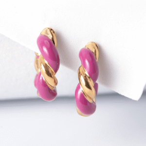 Pop Red Twist Yellow Earrings