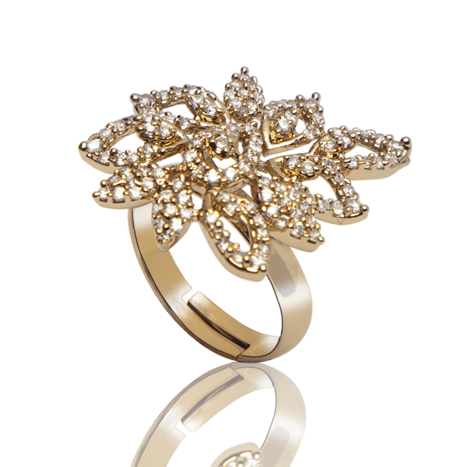 Heavenly Large American Diamond Cocktail Ring