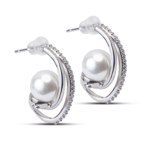 Silver Plated English Pearl Earrings