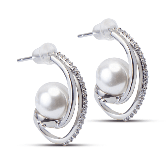 Silver Plated English Pearl Earrings