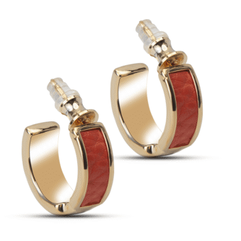 Edblad Fave Hoops Red Gold Colored Earrings