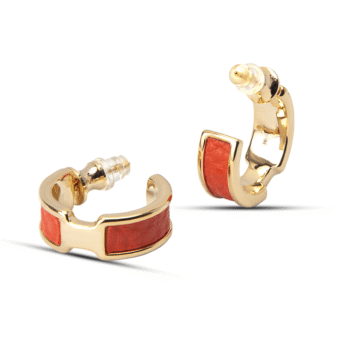 Edblad Fave Hoops Red Gold Colored Earrings
