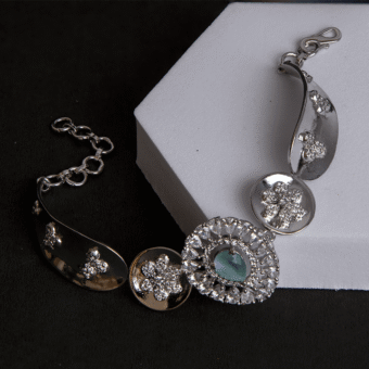 American Diamond Pastel Green CZ Designer Bracelet