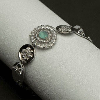 American Diamond Pastel Green CZ Designer Bracelet