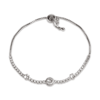 Royal Tennis Bracelet in Silver plated with Fancy Treated