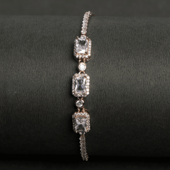 Luxury rose gold Bracelet with Zirconia Inlay