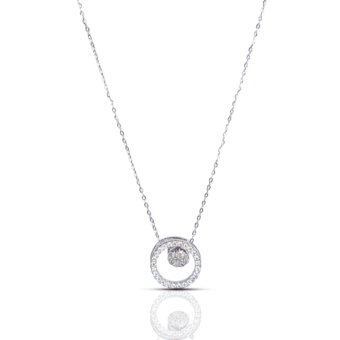 Circle Simulated American Diamond Necklace