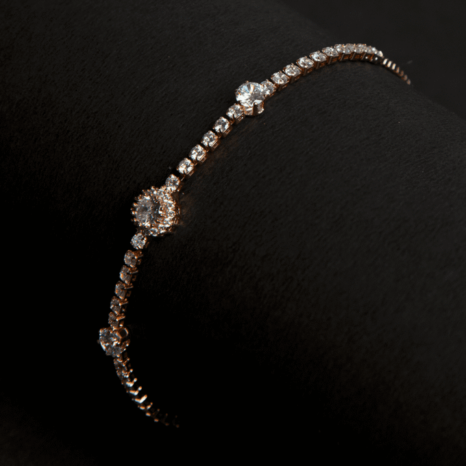 Royal Tennis Bracelet in Rose Gold plated with Fancy Treated