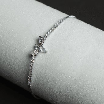 Dragonfly Rhinestone Silver Plated Bracelet