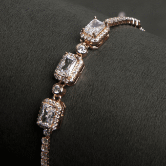 Luxury rose gold Bracelet with Zirconia Inlay