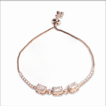 Luxury rose gold Bracelet with Zirconia Inlay