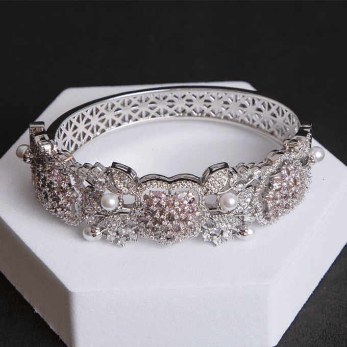 Beautiful Pink Rhinestone Crystal Stretch AD Bracelet