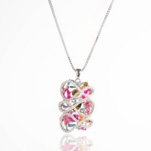 Colorful CZ Stone Luck Pendant Chain Necklace