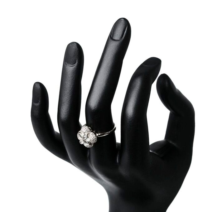 Enhanced Garden Rhodium Plated AD Finger Ring
