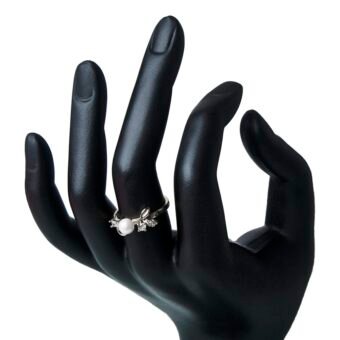 Enhanced Garden Silver Plated Pearl Finger Ring