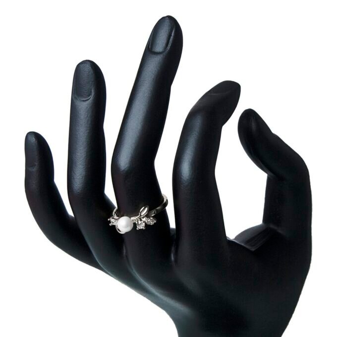 Enhanced Garden Silver Plated Pearl Finger Ring