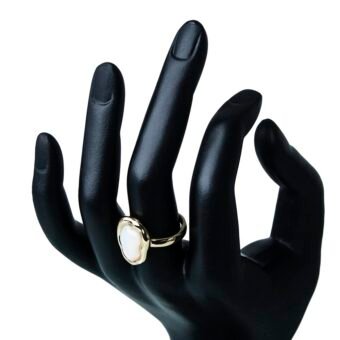 Gold Plated Irregular Pearl Finger Ring