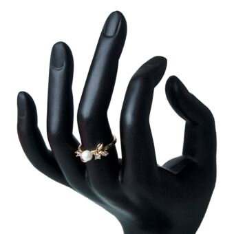 Enhanced Garden Gold Plated Pearl Finger Ring