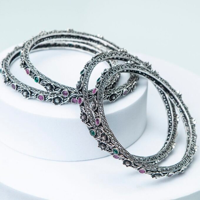 Vintage Antique Oxidized Bracelets Bangles