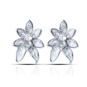 Unique Floral Shape Cubic Zirconia Earrings
