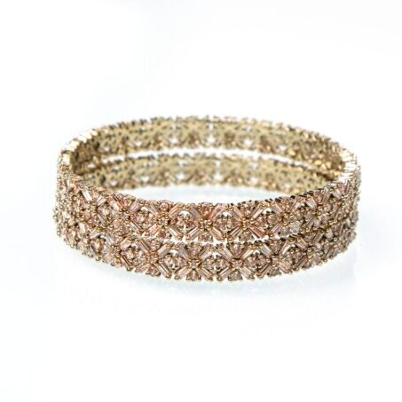 Golden Plated Stylish Cubic Zirconia Bangles