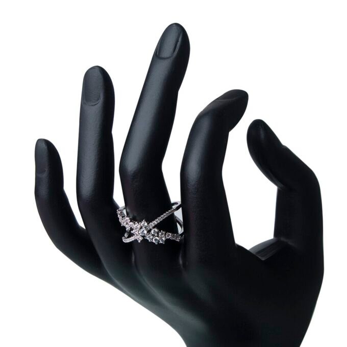 Glam X Statement Silver Plated Cubic Zirconia Ring