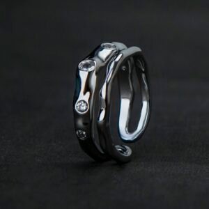 Rhodium Plated American Diamond Finger Ring
