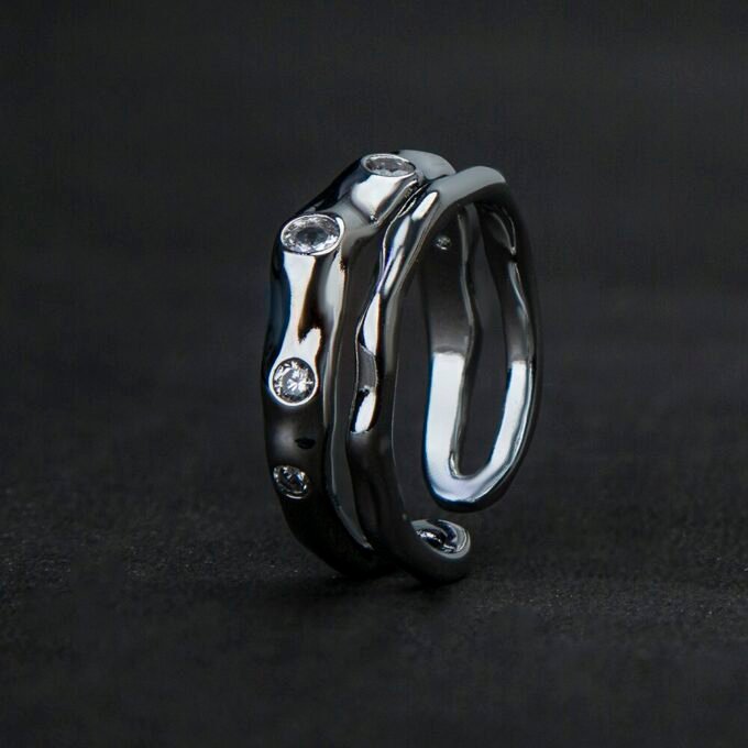 Rhodium Plated American Diamond Finger Ring