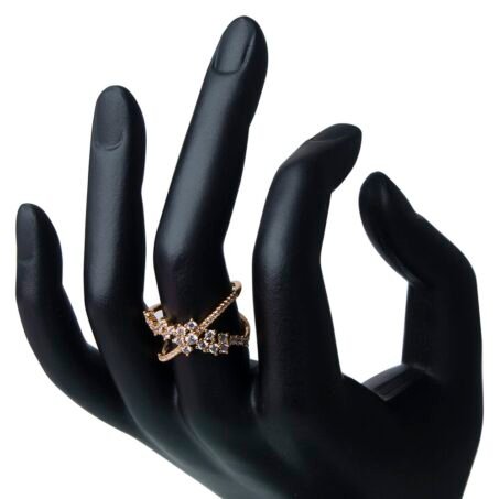 Glam X Statement Gold Plated Cubic Zirconia Ring