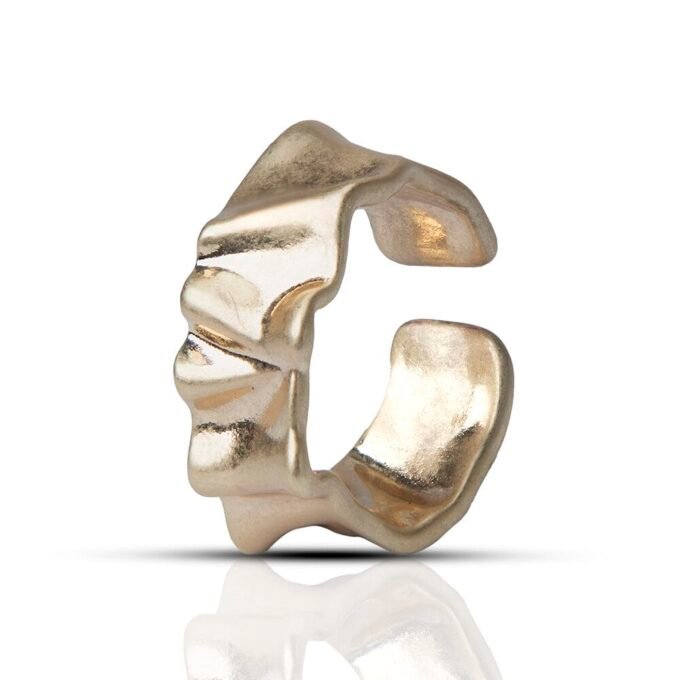 Matt Finish Gold Plated Heavy Spiral Finger Ring