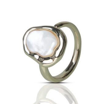 Gold Plated Irregular Pearl Finger Ring