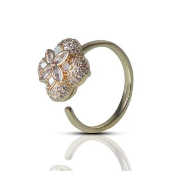 Enhanced Garden Gold Plated AD Finger Ring