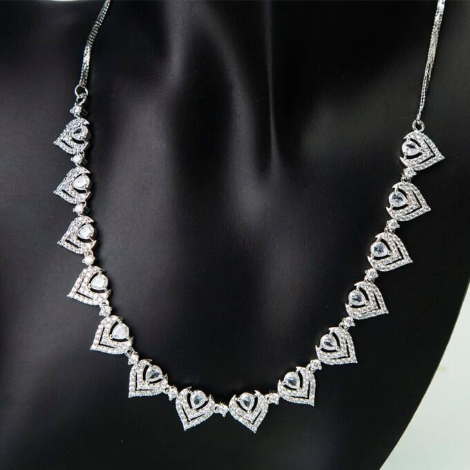 Sparkling Elegance Hearts Earring & Necklace Set