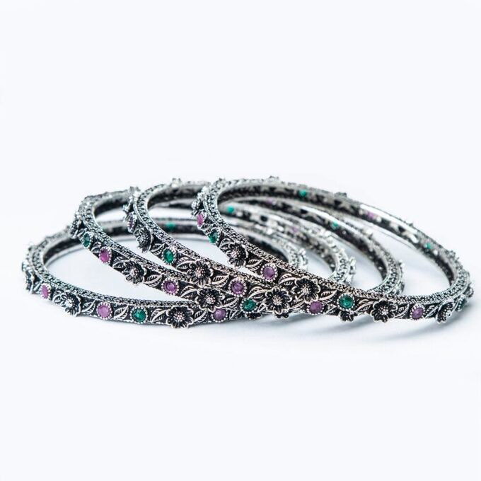 Vintage Antique Oxidized Bracelets Bangles