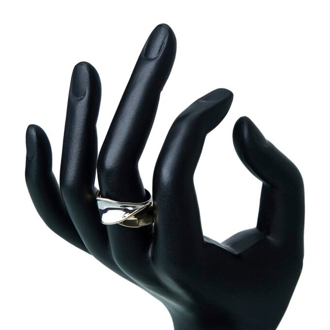 Dual Tone Gold & Silver Bow Finger Ring