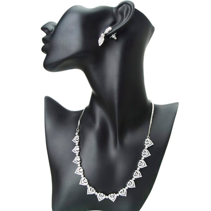 Sparkling Elegance Hearts Earring & Necklace Set