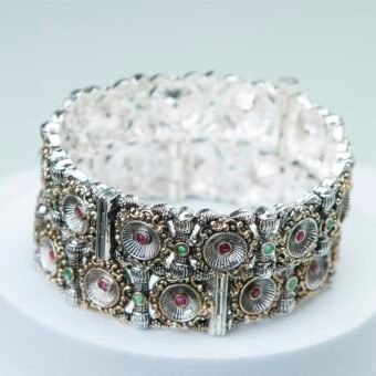 Silver-Plated Stone Studded Bangles