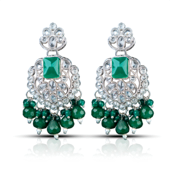 Rhodium plated Contemporary Cubic Zirconia Drop Earrings
