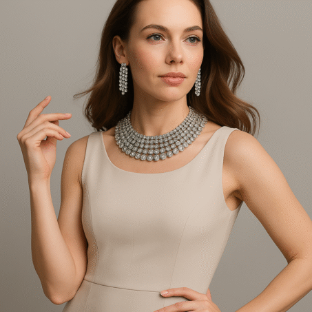 Elegance American Diamond Party Wear Necklace Set
