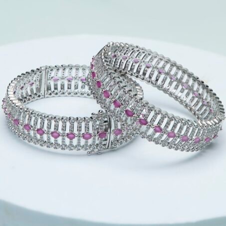 Silver Plated Cubic Zirconia Bangles